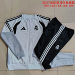 Real Madrid White Children's Long Zipper Jacket