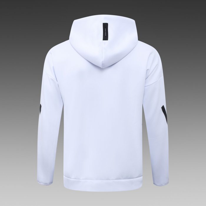 Real Madrid White Long Zip Jacket with Hood - 图片 8