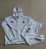 Real Madrid White Long Zip Jacket with Hood - 图片 9