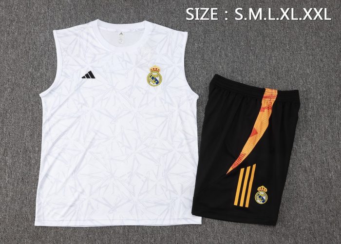 Real Madrid 24/25 White Spray Print Vest - 图片 2