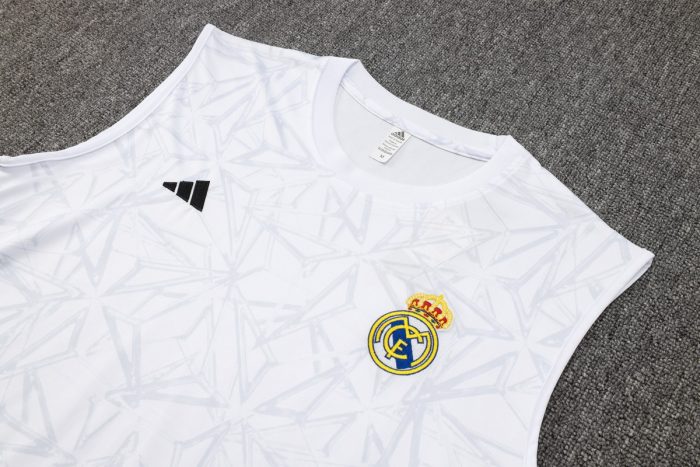 Real Madrid 24/25 White Spray Print Vest - 图片 5