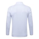 Real Madrid White Long Zipper Jacket with Blue Trim - 图片 7