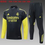 Real Madrid Kids' Half-Zip Jacket Dark Gray with Yellow Sleeves - 图片 2