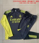 Real Madrid Kids' Half-Zip Jacket Dark Gray with Yellow Sleeves - 图片 3