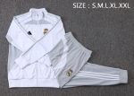 Real Madrid White Grey Long Zipper Jacket - 图片 2