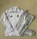 Real Madrid White Grey Long Zipper Jacket - 图片 9