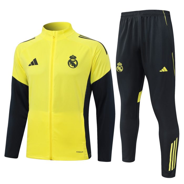 Real Madrid Yellow Long Zipper Jacket - 图片 8