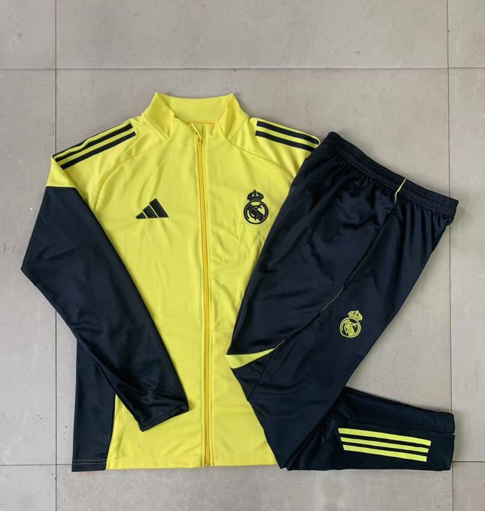 Real Madrid Yellow Long Zipper Jacket - 图片 9