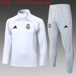 Real Madrid White Grey Kids' Half-Zip Jacket - 图片 2