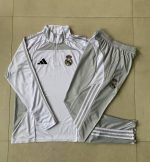 Real Madrid White Grey Kids' Half-Zip Jacket - 图片 3