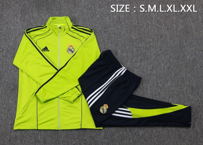 Real Madrid Green Retro Long Zipper Jacket - 图片 2