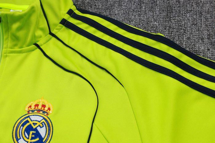 Real Madrid Green Retro Long Zipper Jacket - 图片 6
