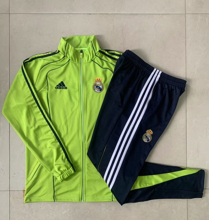 Real Madrid Green Retro Long Zipper Jacket - 图片 9