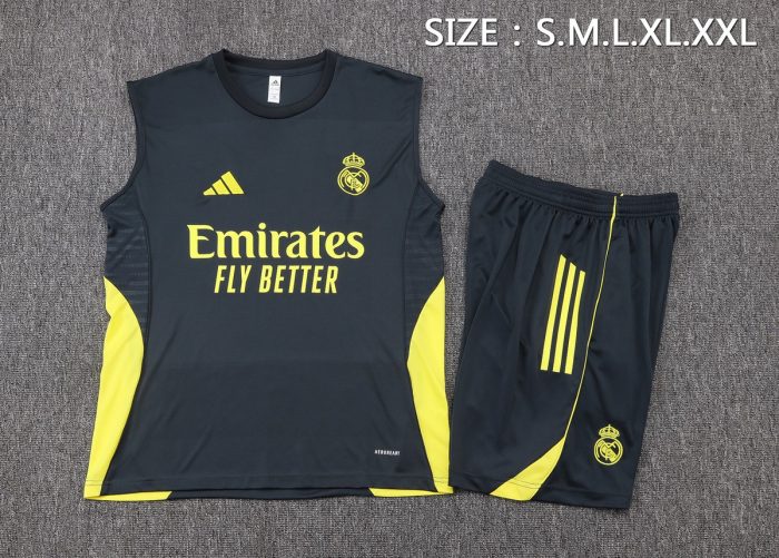 Real Madrid Vest Dark Gray (Yellow Logo) - 图片 2