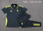 Real Madrid Polo Shirt Dark Gray with Green Trim - 图片 2