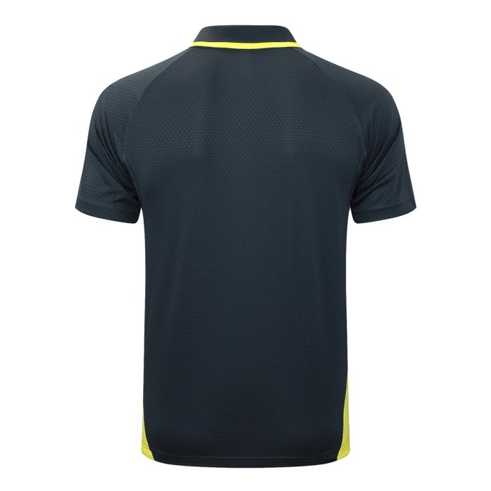 Real Madrid Polo Shirt Dark Gray with Green Trim - 图片 7