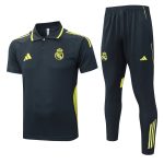 Real Madrid Polo Shirt Dark Gray with Green Trim - 图片 8