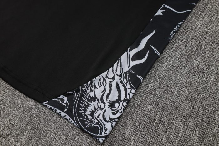 Real Madrid 24-25 Black Dragon Print Short Sleeve Training Set - 图片 3