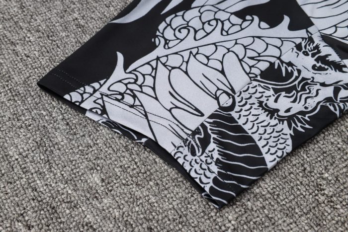 Real Madrid 24-25 Black Dragon Print Short Sleeve Training Set - 图片 5