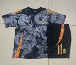Real Madrid 24-25 Black Dragon Print Short Sleeve Training Set - 图片 9