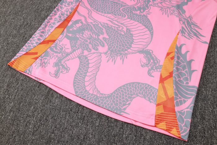 Real Madrid 24-25 Pink (Ink Dragon) Short Sleeve Training Shirt - 图片 5