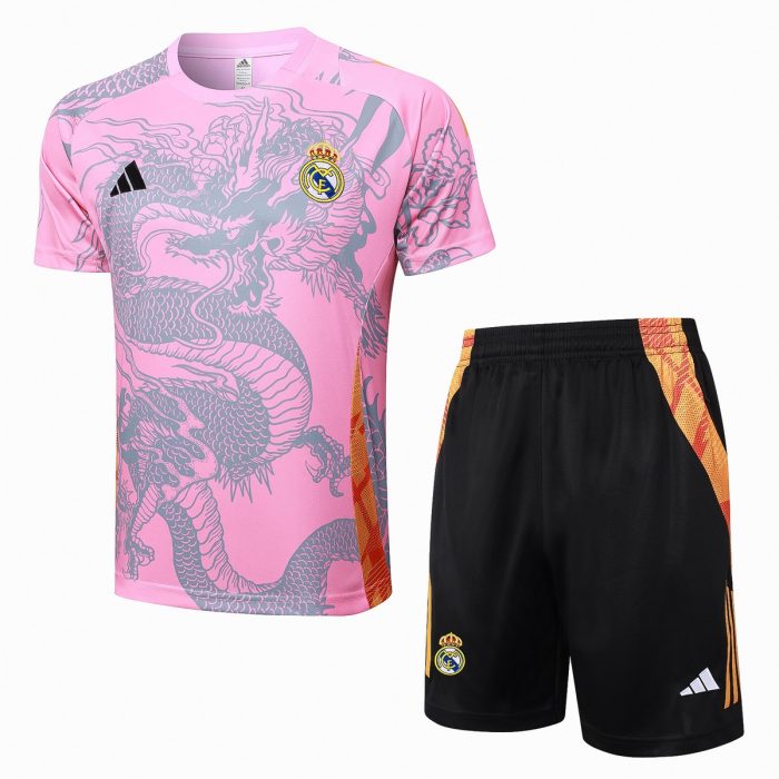 Real Madrid 24-25 Pink (Ink Dragon) Short Sleeve Training Shirt - 图片 8