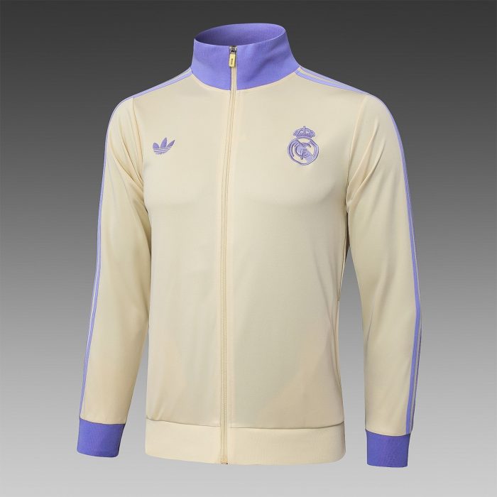 Real Madrid 24-25 Long Zipper Jacket Apricot - 图片 8