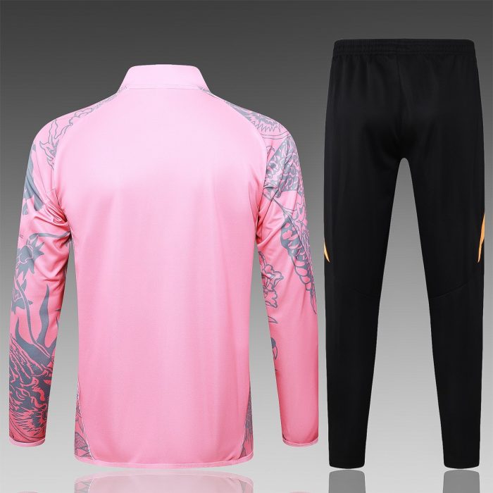 Real Madrid 24/25 Pink (Spray Ink Dragon) Long Zipper Jacket - 图片 2