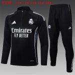 Real Madrid Black Kids' Half-Zip Jacket