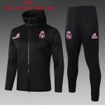 Real Madrid 2021 Black Children's Long Zip Jacket with Hood