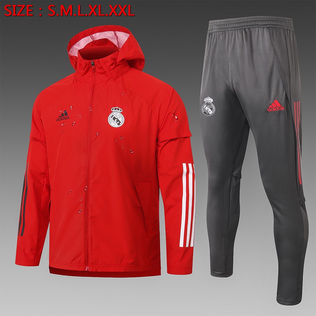 JER-5414_1 2021 Real Madrid Red Windbreaker S-2XL - 图片 1