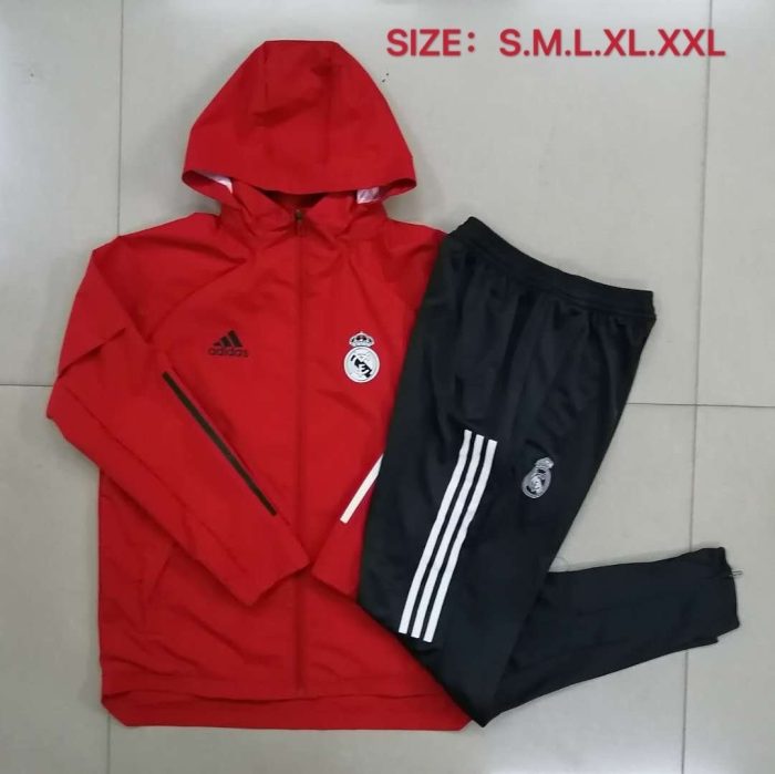 2021 Real Madrid Red Windbreaker S-2XL - 图片 9