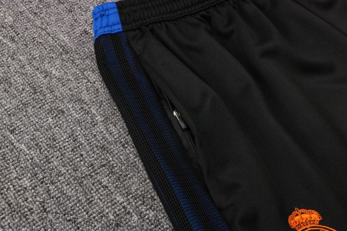Real Madrid 21-22 Black Long Zip Jacket with Blue Trim - 图片 4
