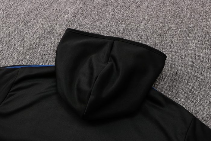 Real Madrid 21-22 Black Long Zip Jacket with Blue Trim - 图片 6
