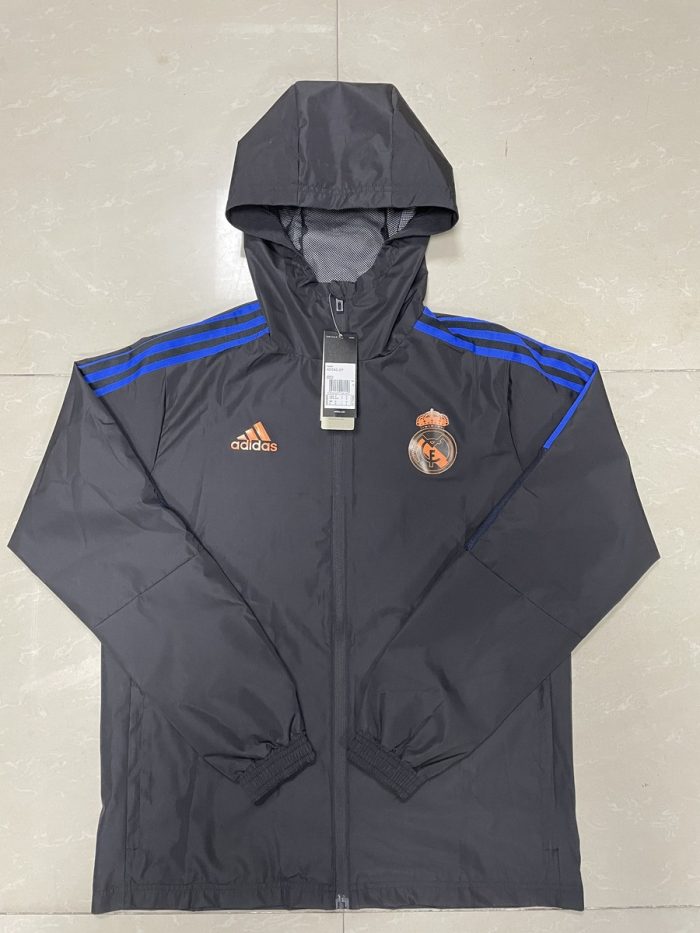 Real Madrid 21-22 Black Windbreaker - 图片 5