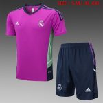 Real Madrid 22-23 Dark Purple Short Sleeve Training Set with 5-Inch Shorts