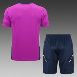 Real Madrid 22-23 Dark Purple Short Sleeve Training Set with 5-Inch Shorts - 图片 2