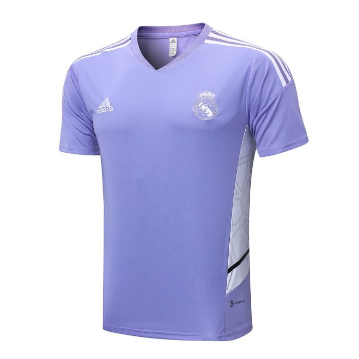 Real Madrid 22-23 Light Purple Short Sleeve Training Suit - 图片 4