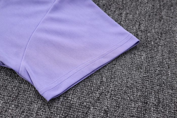 Real Madrid 22-23 Light Purple Short Sleeve Training Suit - 图片 8