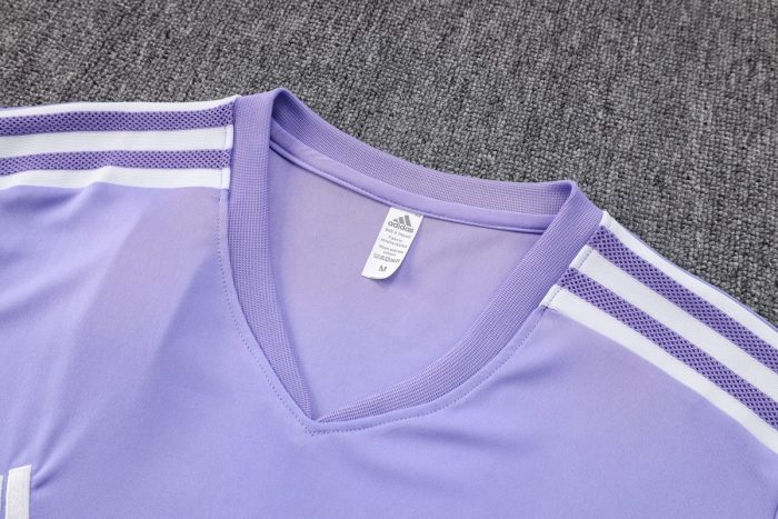 Real Madrid 22-23 Light Purple Short Sleeve Training Suit - 图片 9
