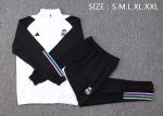 Real Madrid 23-24 White Long Zip Jacket with Black Sleeves - 图片 2