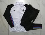 Real Madrid 23-24 White Long Zip Jacket with Black Sleeves - 图片 9