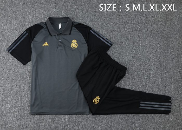 Real Madrid 23-24 Polo Shirt Dark Gray - 图片 2