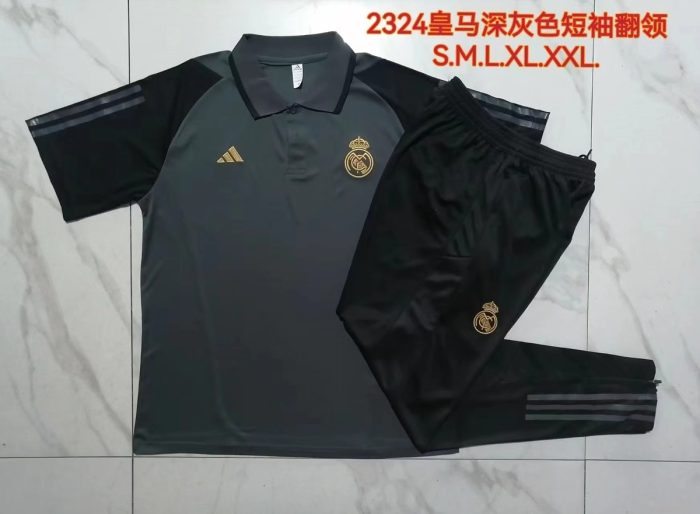 Real Madrid 23-24 Polo Shirt Dark Gray - 图片 9