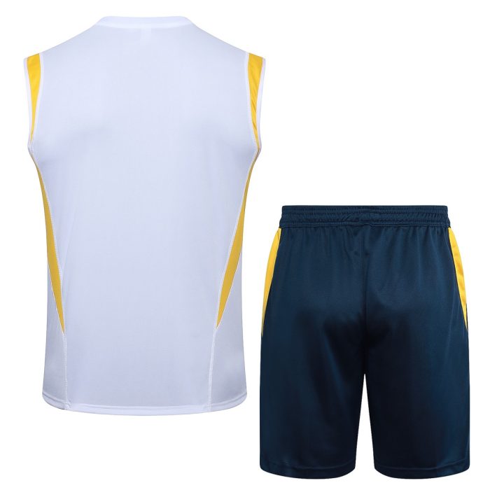 Real Madrid 23-24 White Vest with Black Chest Logo - 图片 7