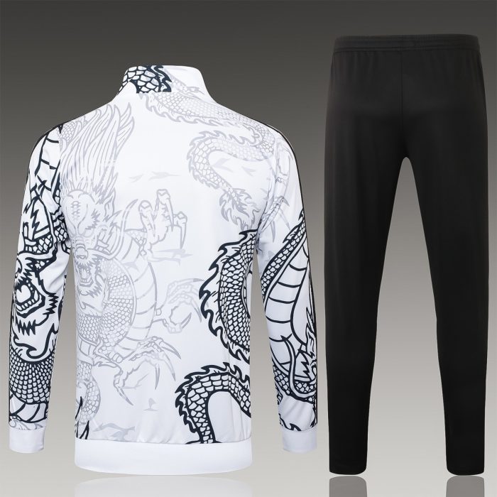 Real Madrid 23-24 White Long Zipper Jacket - 图片 6