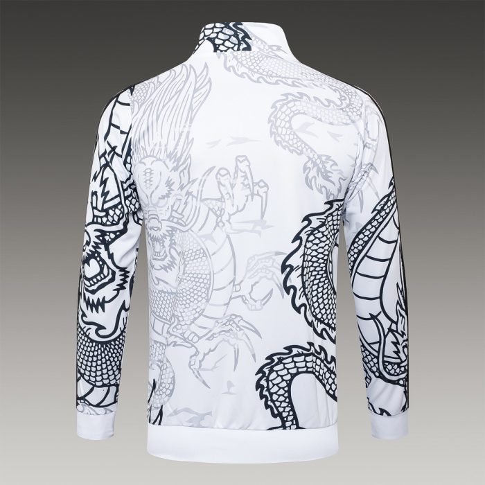 Real Madrid 23-24 White Long Zipper Jacket - 图片 7