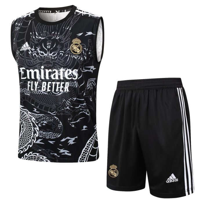 Real Madrid 23-24 Black Ink Splatter (Chinese Dragon) Vest - 图片 8