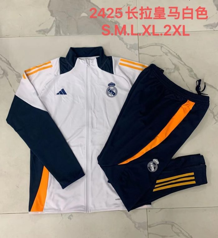 Real Madrid 24/25 Long Zip Jacket White - 图片 9