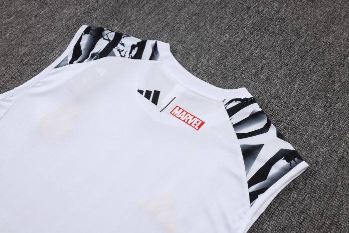 Real Madrid White Vest with Sleeve Ink Splatter - 图片 2